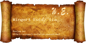 Wingert Eulália névjegykártya
